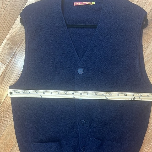 Kuna Alpaca Navy Blue V neck Button-Up Vest Cardigan with Pockets Size 1 Small - Picture 10 of 14